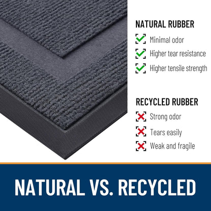 OLANLY Waterproof Front Door Mat - All-Season, Fade Resistant, Easy Clean | 29.5x17, Light Grey