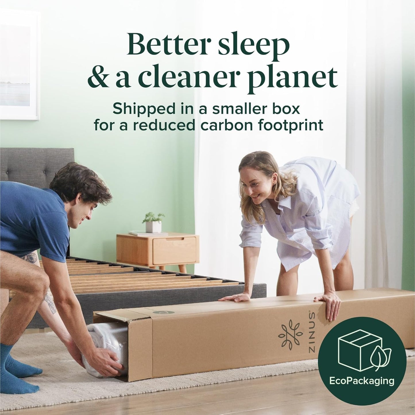 ZINUS 10 Inch True Support Hybrid Mattress - Queen Size, Medium Feel, Fiberglass Free, Motion Isolation, Safe Foams