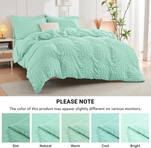 HYMOKEGE Mint Green Full Size Comforter Set - 7-Piece All-Season Luxury Bedding in a Bag