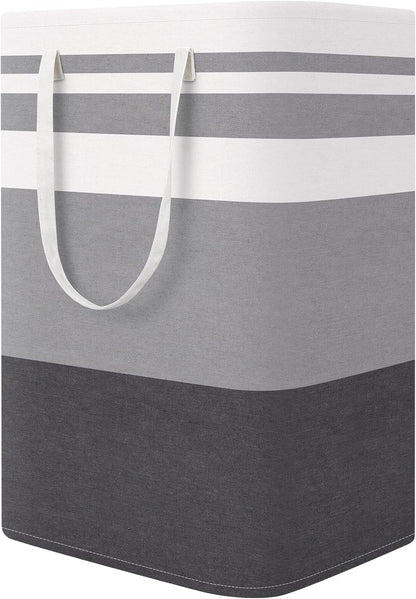 StorageRight Large Collapsible Laundry Basket - Easy Carry Handles | 75L Freestanding Hamper in Gradient Grey