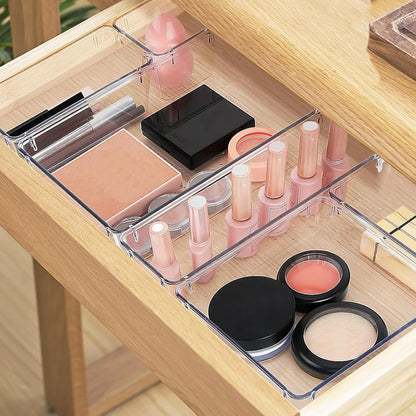 StorMiracle 16 PCS Drawer Organizer Set - Versatile Clear Storage Bins for Bathroom & Kitchen | Makeup, Jewelry, Utensils