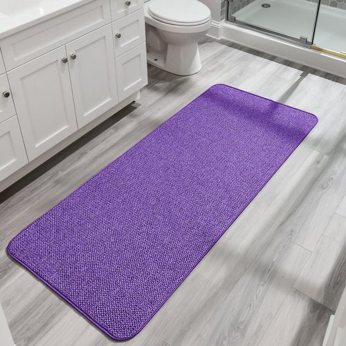 Bosap Bath Mat,Ultra Thin Bathroom Runner Rugs,Large Bath Mats for Bathroom,Quick Dry,Non-Slip,Machine Washable,Low Pile,Bath Rug,Shower Outside,Sink,Home Decor Accessories.Purple,2'x5'（24x60inch）