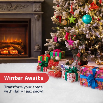 PREXTEX Artificial Snow Roll - Large Fluffy Blanket for Christmas Displays | 94"x31" Winter Wonderland Décor