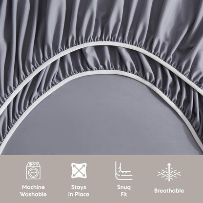 Nestl Twin Sheet Set - 1800 Ultra-Soft Microfiber Twin Bed Sheets - Double Brushed - Deep Pockets - Easy Fit - Extra Soft - 3 Piece Set - Bedding Sheets & Pillowcases (Twin, Dark Grey)