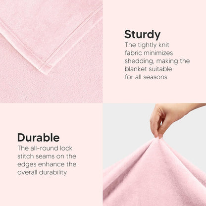 Utopia Bedding Fleece Blanket - Luxury Soft Anti-Static Microfiber in Pink | Full Size (90x84 Inch)