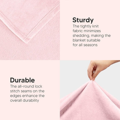 Utopia Bedding Fleece Blanket King Size Pink 300GSM Luxury Fuzzy Soft Anti-Static Microfiber Bed Blanket (90x102 Inch)