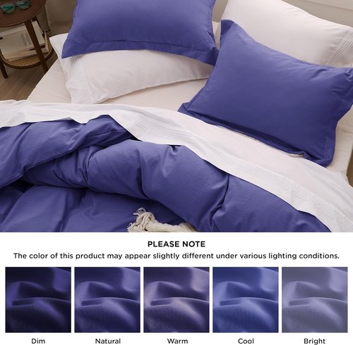 Bedsure Skipper Blue Duvet Cover Set - Extra Soft Cotton-Like Polyester, Full Size 80x90 Inches, 3 Pieces with Zipper Closure & Pillow Shams