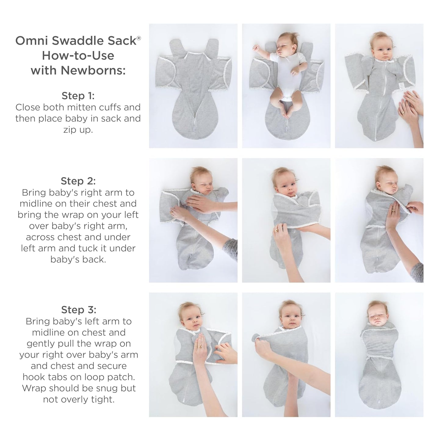 SwaddleDesigns 6-Way Omni Swaddle Sack - Arms Up Design for Newborns | Calms Startle Reflex, Improves Sleep, Small (0-3 Mo, 6-14 lbs), Heathered Peach Blush