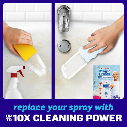 Mr. Clean Magic Eraser Sponge - Powerful Soap Scum Remover with Febreze Lavender Scent | 7 Count