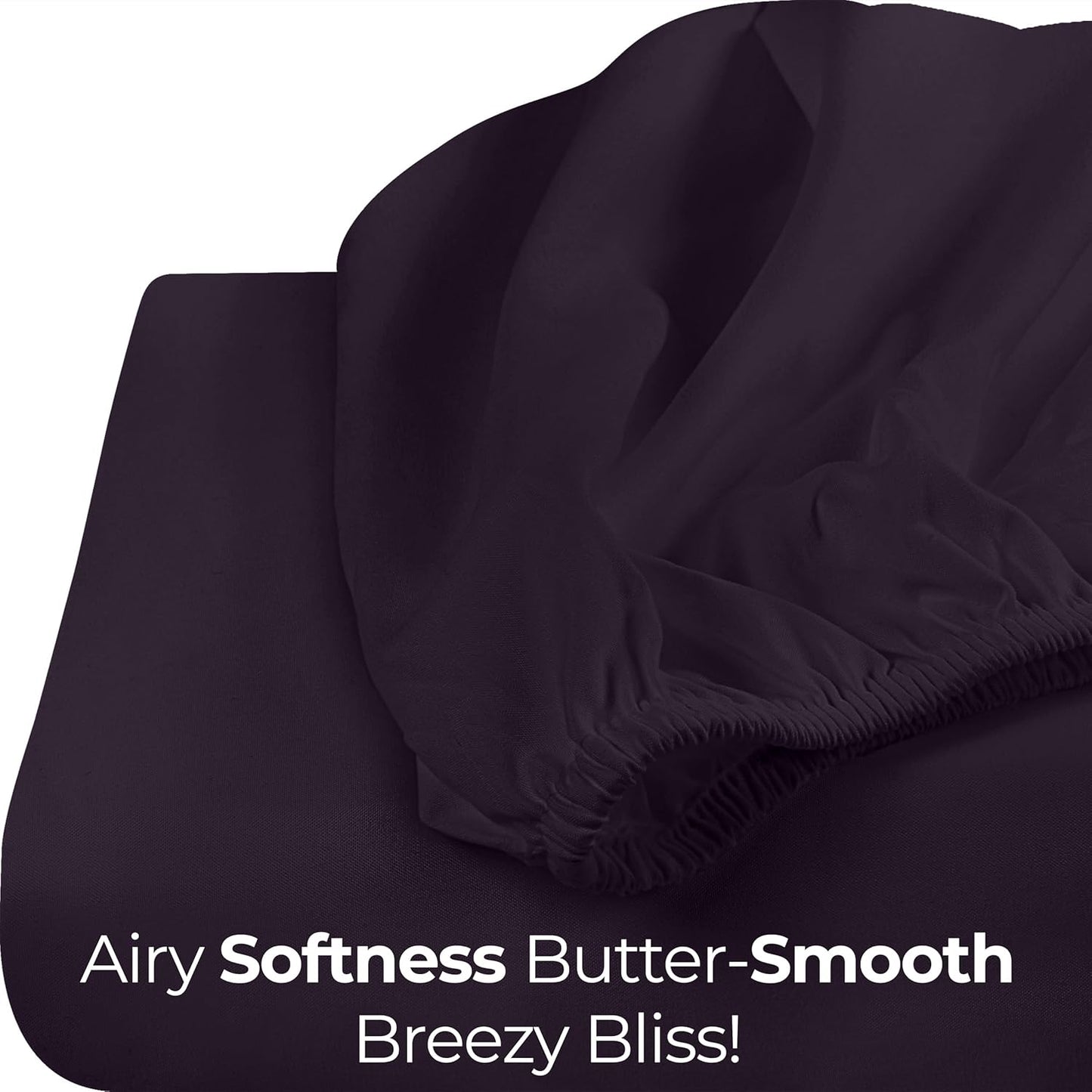 Utopia Bedding Twin Fitted Sheet - Soft Microfiber with Deep Pockets - Fade Resistant - Purple