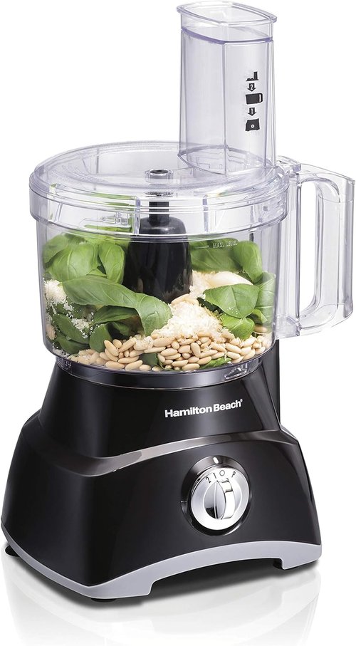 Hamilton Beach Food Processor - Versatile Vegetable Chopper for Slicing & Shredding | 8 Cup, Black