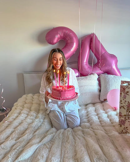 Regine Switzerland Number 4 Balloon - 40 Inch Pink Birthday Decoration for Girls' 4th Party