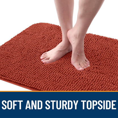 OLANLY Dog Door Mat - Absorbent Non-Slip Washable Doormat for Muddy Paws | 47x17, Maple Red
