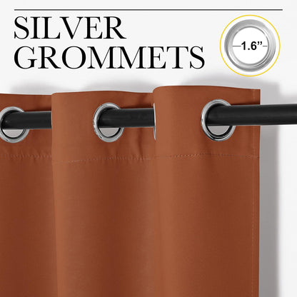 NICETOWN Room Darkening Drapes - Light Blocking Curtain Panels for Nursery & Bedroom (Burnt Orange, 42" x 95", 1 Pair)