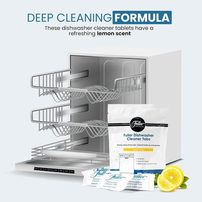 Fuller Dishwasher Cleaner Tabs - Lemon Scent - Eliminates Limescale & Grease - Septic Safe | Pack of 2