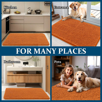 OLANLY Dog Door Mat - Absorbent Non-Slip Chenille Mat for Muddy Paws | 59x32, Quick Dry, Indoor Entryway Carpet