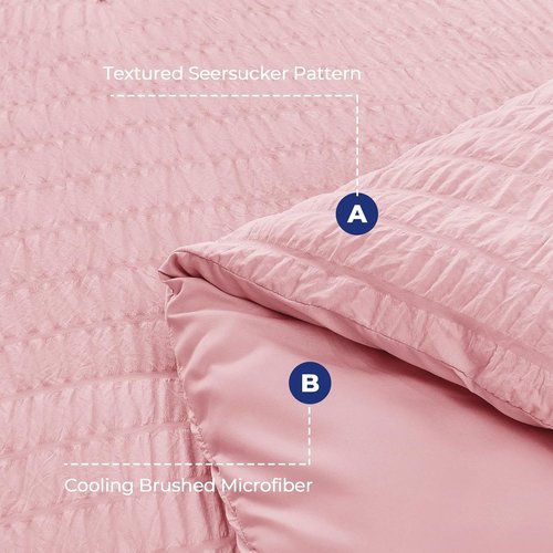 HYMOKEGE Pink Full Size Comforter Set - 7-Piece All-Season Luxury Bedding Collection