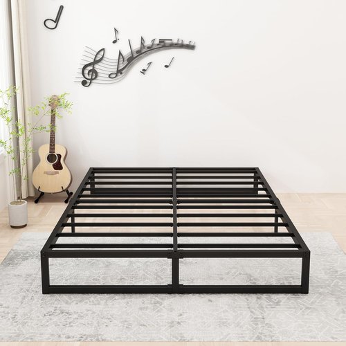 Lutown Teen 12-Inch Full Size Bed Frame - Heavy Duty Metal Platform with Sturdy Slats | Easy Assembly, Noise-Free, Black