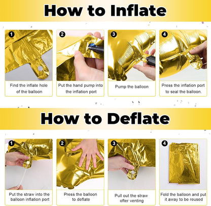 Skiennix Custom Gold Alphabet Balloons - 40 Inch Self-Inflating Mylar Letters for Birthday & Anniversary Decor