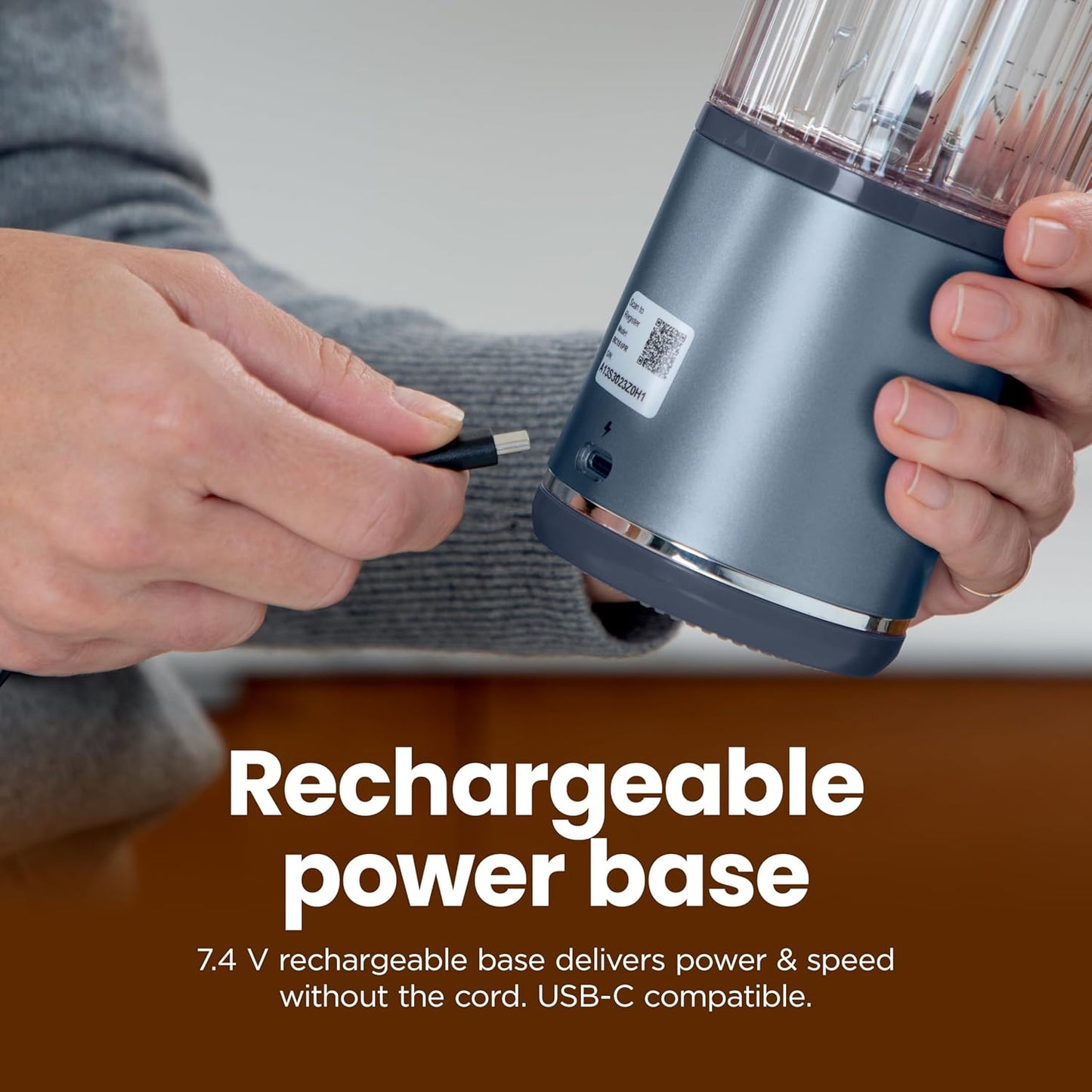 Ninja Blast Portable Blender - Cordless 18oz Personal Blender for Smoothies & Shakes | BPA-Free, Leakproof, USB-C Rechargeable, Denim Blue