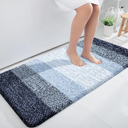 OLANLY Bathroom Runner Rugs - Extra Soft Microfiber, Quick Dry & Washable | 47x24 Navy Blue