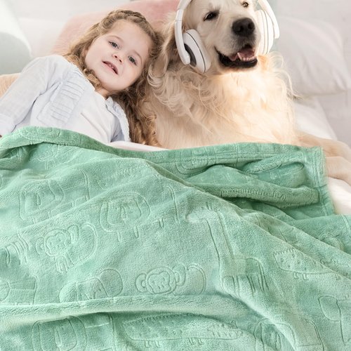 BORITAR Baby Blanket for Boys Girls Ultra Soft Fleece Warm and Lightweight Animal Blankets for Infant Toddler Newborn, 30x40 Inch, Sage Green