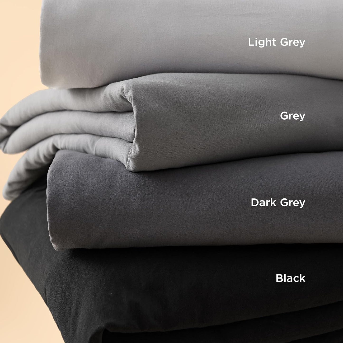 Bedsure Black Duvet Cover Set - Extra Soft Cotton-Like Polyester, Full Size 80x90 Inches, 3 Pieces with Zipper Closure & 2 Pillow Shams