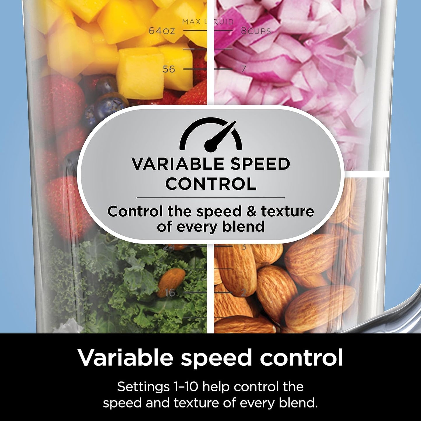 Ninja Blender - 1800 Watt Full Size Pitcher for Smoothies, Shakes & Frozen Drinks | 72 oz | Black