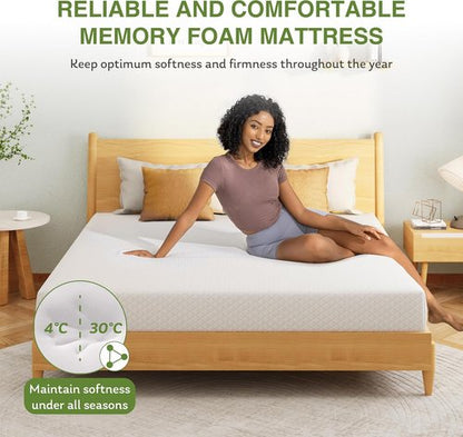 EGOHOME Twin Size Memory Foam Mattress - 10 Inch Cooling Gel for Pressure Relief | CertiPUR-US Certified, 75''L x 38''W, White