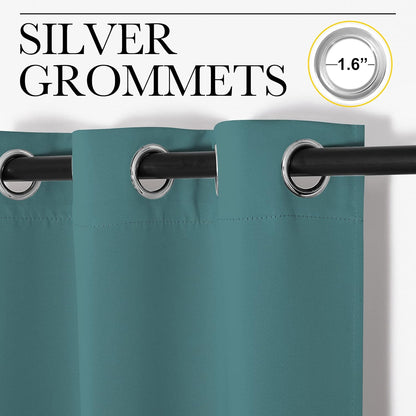 NICETOWN Sea Teal Blackout Curtains - Thermal Insulated Drapes for Large Windows | 120" Length, 55" Wide, 2 Panels