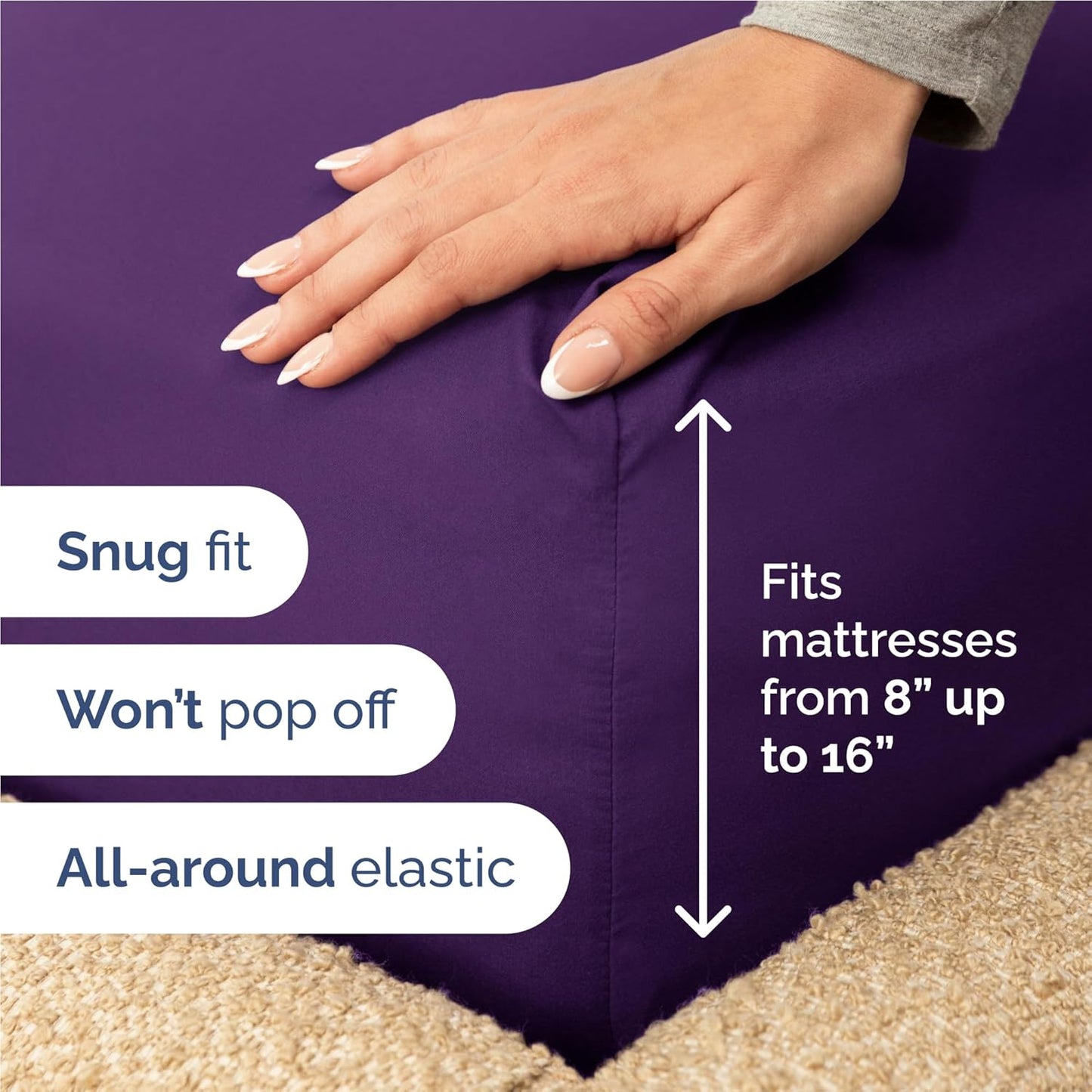 Skiennix Full Size 4-Piece Sheet Set - Ultra-Soft Cooling Bed Sheets | Hotel Luxury Bedding - Deep Pockets, Wrinkle-Free - Purple