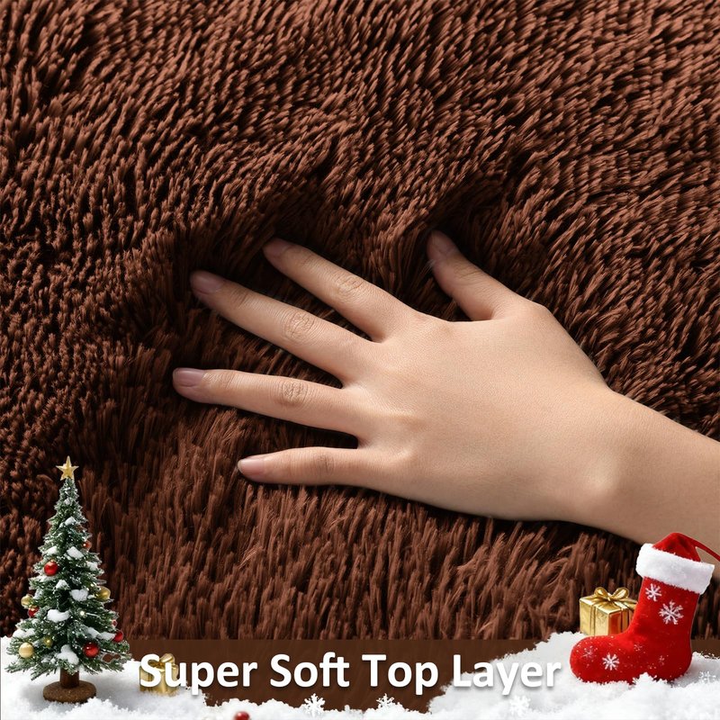 Ophanie Brown Rugs for Living Room Bedroom, 6x9 Fluffy Fuzzy Furry Carpet, Plush Soft Shaggy Bedside Indoor Floor Area Rug for Kids Girls Boys Baby Teen Dorm Nursery Home Decor Aesthetic