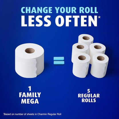 Charmin Ultra Soft Toilet Paper - Cushiony Touch, 18 Family Mega Rolls | 90 Regular Rolls, White
