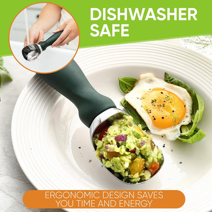 Spring Chef Ice Cream Scoop - Heavy Duty Soft Grip Handle for Cookie Dough & Gelato | Pine Green