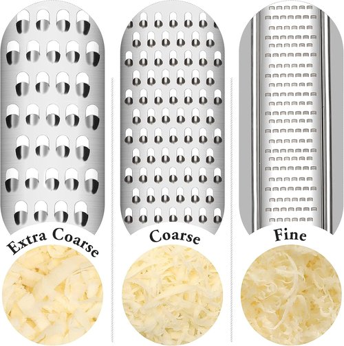 Cambom Lemon Zester Grater Set - Heavy Duty Kitchen Tool for Cheese, Ginger, Garlic & More | Stainless Steel, Black