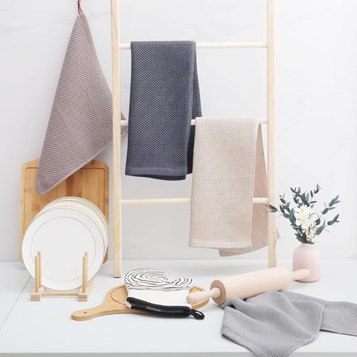 Homaxy Kitchen Dish Towels - Ultra Soft 100% Cotton Waffle Weave | Quick Drying, 13 x 28 Inches, 8-Pack, Multicolor