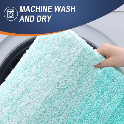 OLANLY Bathroom Runner Rug - Extra Soft Microfiber Mat 70x24 | Quick Dry, Washable, Teal Color