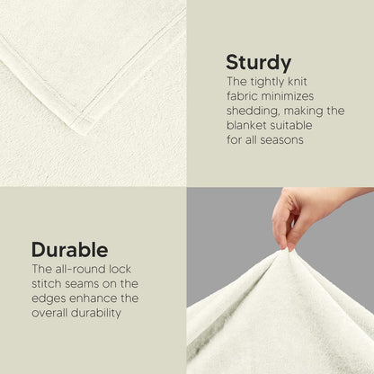Utopia Bedding Fleece Blanket - Ultra Soft Ivory Twin Size (60x80 Inches) | Cozy All-Season Microfiber Decor