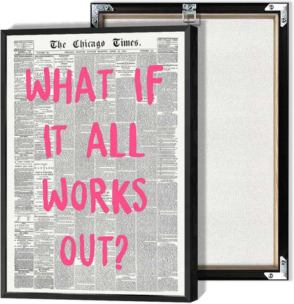 Skiennix Retro Newspaper Poster - Positive Affirming Quote Canvas Wall Art | 12x18in Framed Decor