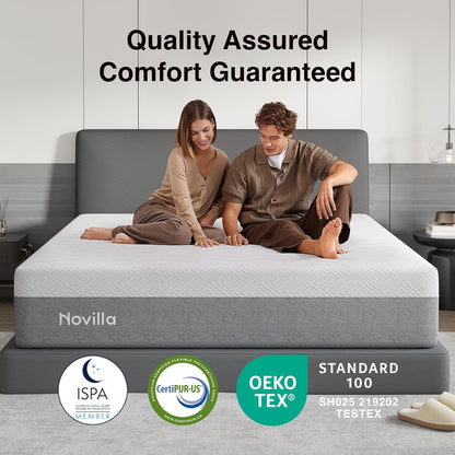 Novilla Mattress - 14 Inch Gel Memory Foam Full Size | Supportive, Pressure Relieving Comfort