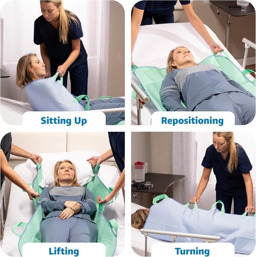 Improvia Bed Pad - Waterproof & Quick-Drying with 8 Reinforced Handles | 34" x 52" for Elderly Care
