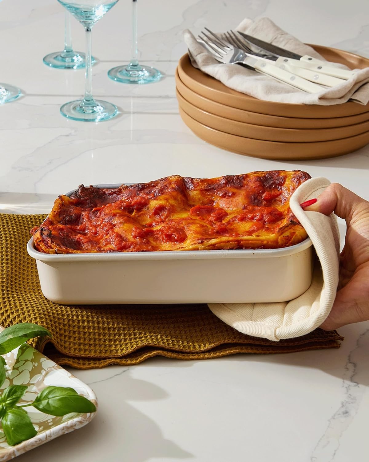 Caraway Nonstick Baking Pan Duo | 9” x 6.5” Deep Ceramic Casserole Dish - Non-Toxic, PTFE & PFOA Free - Gray