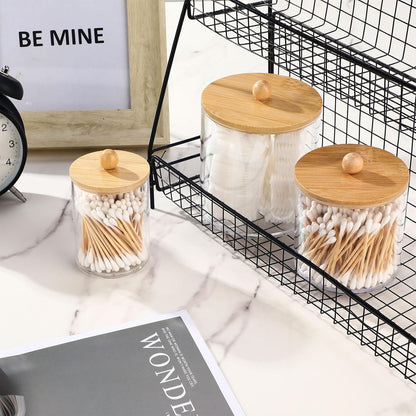 Meanplan Apothecary Jars - Clear Plastic Storage Containers with Lids | 10/22/39 oz, 9 Pack
