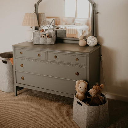 Parker Baby Felt Foldable Storage Cube - 11-Inch Nursery Cubby Bin for Toy Organization - Oatmeal