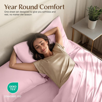 Utopia Bedding Full Bed Sheets Set - 4 Piece Bedding - Brushed Microfiber - Shrinkage and Fade Resistant - Easy Care (Full, Pink)