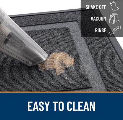 OLANLY Indoor Outdoor Front Door Mat - Waterproof All-Season Doormat, Easy Clean, 29.5x17, Grey