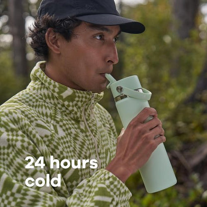 Hydro Flask Water Bottle - Insulated Stainless Steel - 64 Oz Wide Mouth with Flex Straw Lid, Leakproof