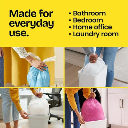 Glad Medium Trash Bags - 8 Gallon Febreze Fresh Clean Garbage Bags with Odor Control | 80 Count