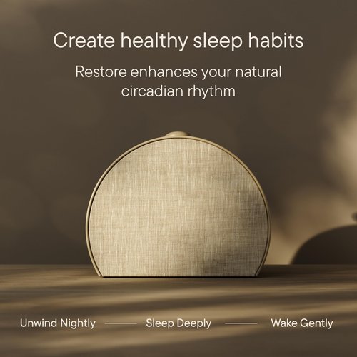 Hatch Restore 3 Sunrise Alarm Clock, Sound Machine, Smart Light (Greige) - White Noise, Screen-Free Sleep Routine