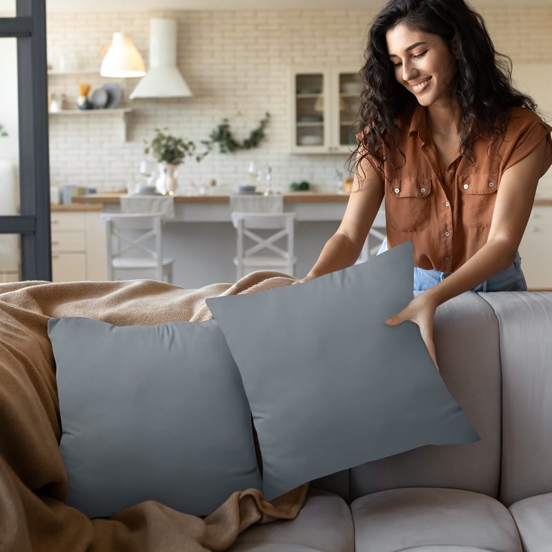 Utopia Bedding 20x20 Pillow Inserts, Set of 2, Grey – Indoor Decorative Throw Pillows for Bed, Sofa & Couch – Soft, Supportive & Fluffy Cushion Inserts